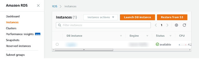 Launch DB instance