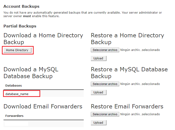 migrate WordPress download your backup