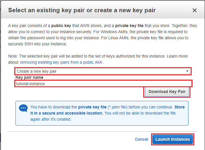 migrate WordPress Create a new key pair