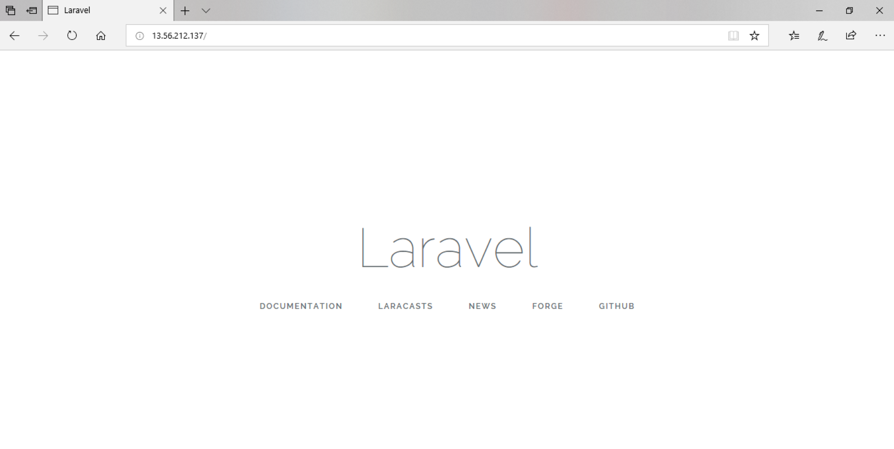 deploy laravel on aws: go to your web browser and paste your public IP and you should be able to see your Laravel App