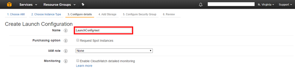 step 15 of create auto scaling in aws: launch configuration