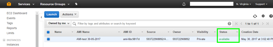 step 9 of create auto scaling in aws: status available