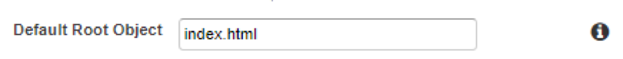 On “Default Root Object”, let’s set “index.html”, but it may vary depending on your app settings (generally it’s index.html)