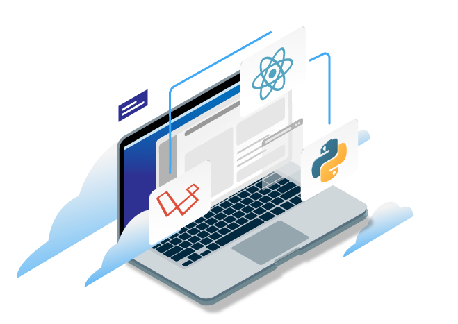 Software Development Banner with Technologies