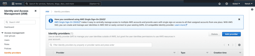 Create an Identity Provider step 2