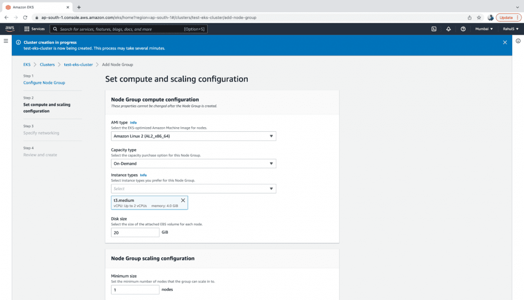 Create an EKS Managed Node Group step 4