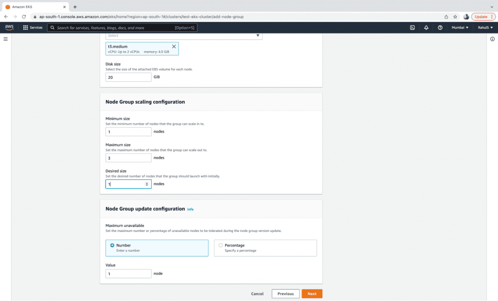 Create an EKS Managed Node Group step 5