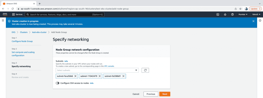 Create an EKS Managed Node Group step 6