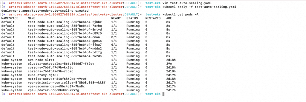 Test the Kubernetes Cluster Autoscaler step 2