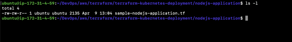 Deploy a Sample Nodejs Application on the EKS Cluster Using Terraform step 5