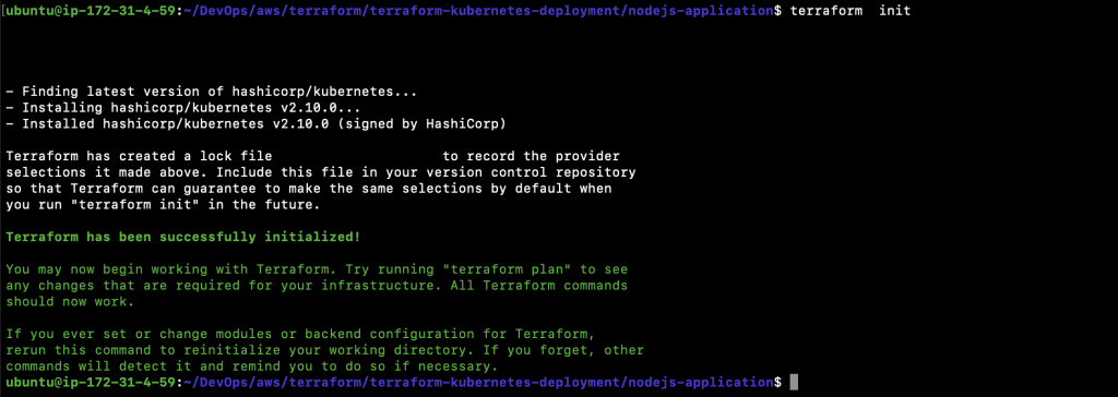 Deploy a Sample Nodejs Application on the EKS Cluster Using Terraform step 6