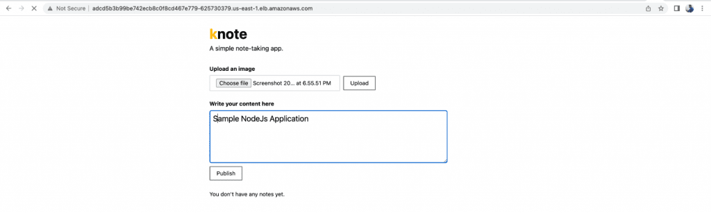 Deploy a Sample Nodejs Application on the EKS Cluster Using Terraform step 12