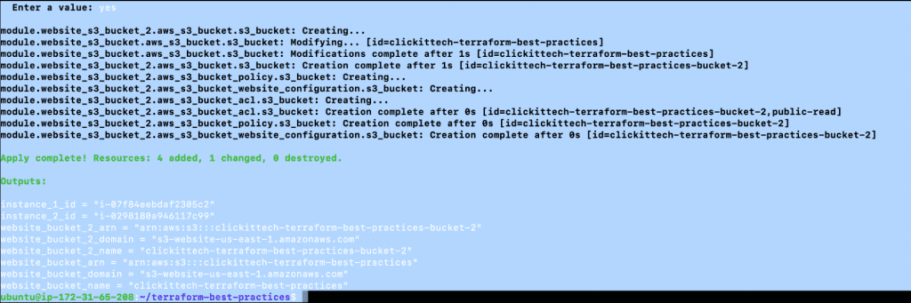 write a module and create S3 Buckets step 4