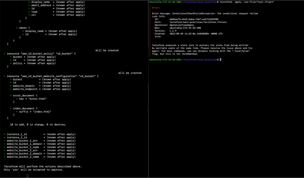 execute command - terraform best practices