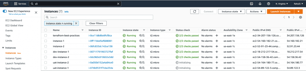 switch to ‘uat’ workspace