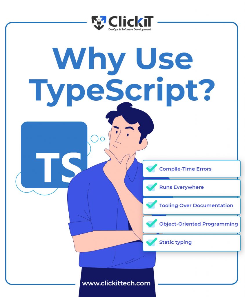 advantages of typescript
Compile-Time Errors
Runs Everywhere
Tooling Over Documentation
Object-Oriented Programming
Static typing