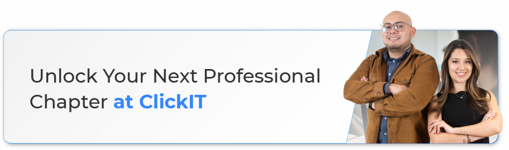 Unlock Your Next Professional Chapter at ClickIT.

Virtual Interviews.