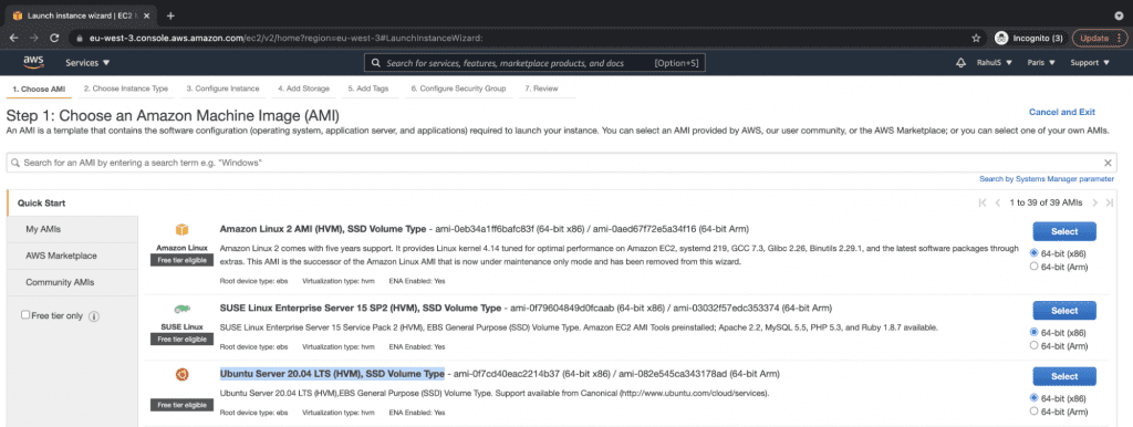 Create an Ubuntu 20.04 LTS EC2 Instance on AWS step 3