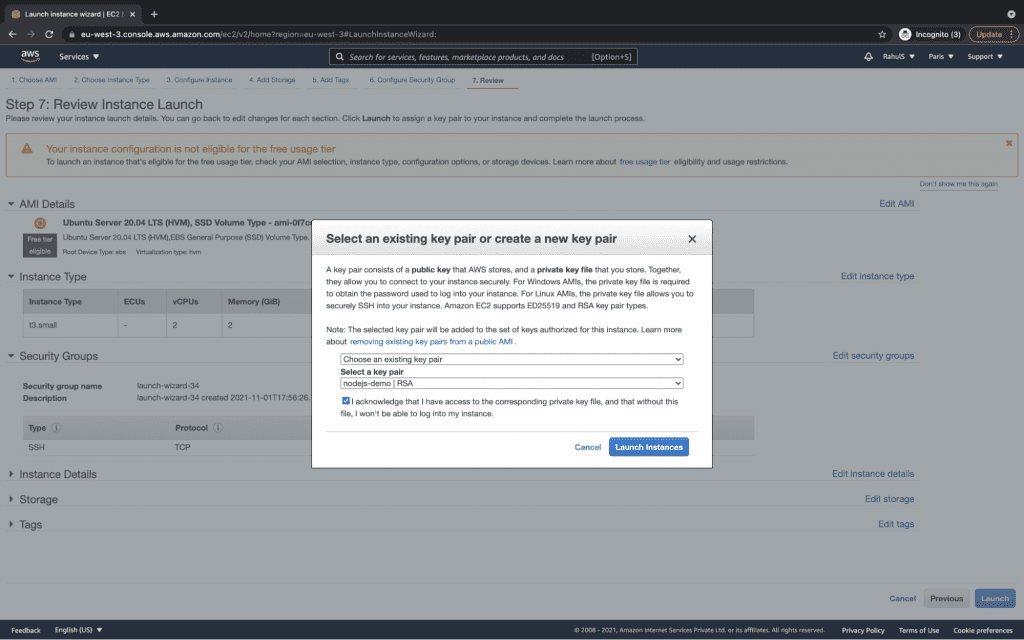Create an Ubuntu 20.04 LTS EC2 Instance on AWS key