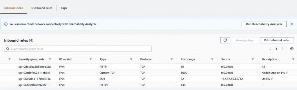 Update the AWS security groups