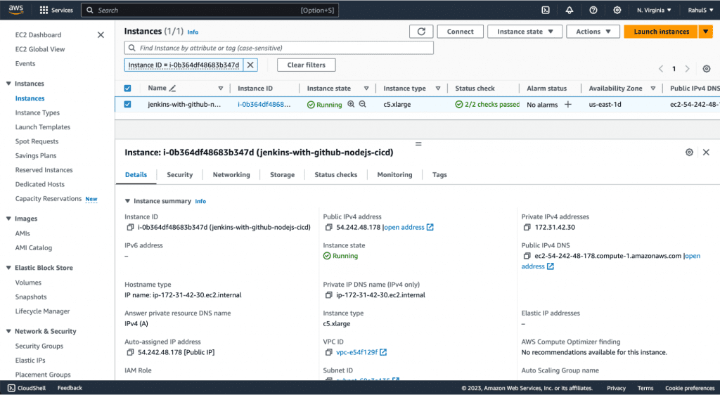 ubuntu 20.04 EC2 Instance on the AWS Accoun