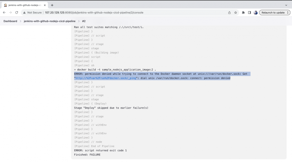 How to integrate Jenkins with GitHub: Error:
“ERROR: permission denied while trying to connect to the Docker daemon socket at unix:///var/run/docker.sock: Get "http://%2Fvar%2Frun%2Fdocker.sock/_ping": dial unix /var/run/docker.sock: connect: permission denied”