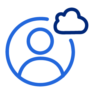 A user figure with a cloud above their head representing Consulting Services