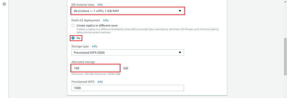 Specify DB details 2  