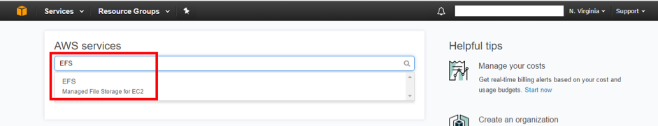 Step by Step to create an Amazon EFS,2-Select-the-EFS-Service